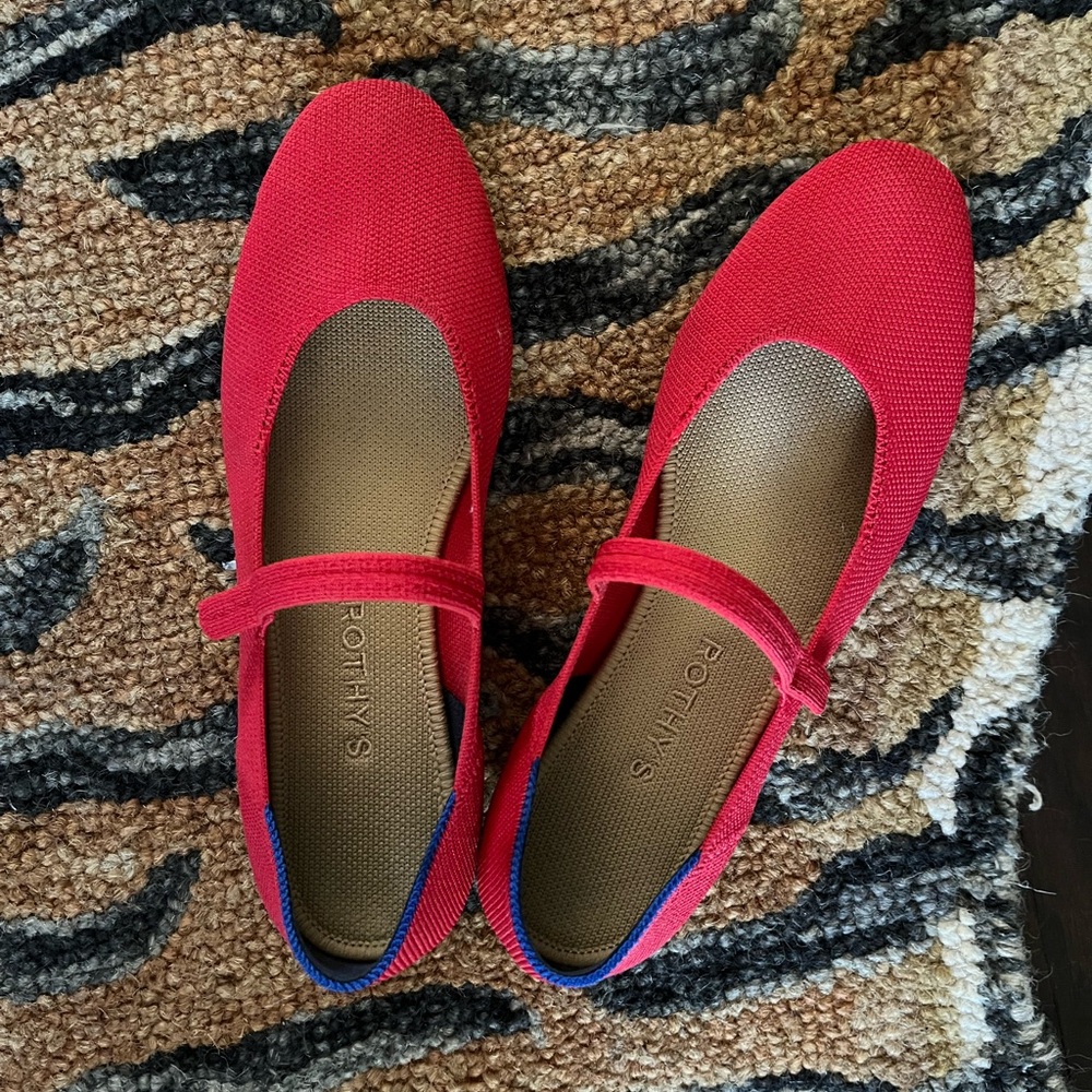 Rothy's Red Mary Jane Flats